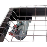 Primo cart base with storage basket for Oval Junior ceramic grill, rolling steel stand on casters