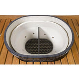Primo cast iron firebox divider for Oval X-Large ceramic grill, splits the charcoal bed for two-zone cooking