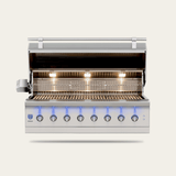 American Made Grills Encore 54-inch hybrid built-in grill — with the hood open