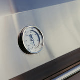 American Made Grills Encore 54-inch hybrid built-in grill — analog hood temperature gauge