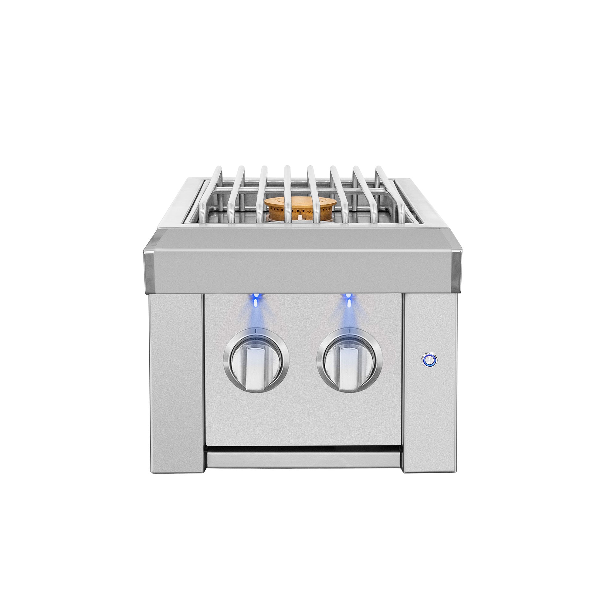 American Made Grills Estate double side burner — with the lid removed