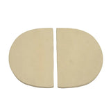 Primo 2-piece ceramic heat deflector plates for Oval Junior grill, for indirect cooking and smoking