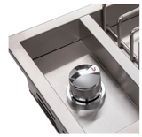 WHISTLER Single Side Burner by Bonfire in action, demonstrating its 12,000 BTUs heating capacity for versatile cooking.