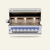 American Made Grills Muscle 54-inch hybrid built-in grill — with the hood open