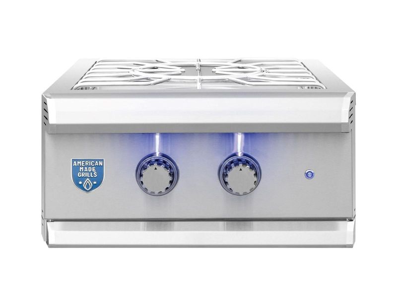 American Made Grills Muscle Grill Power Burner MUSPB2 featuring 60,000 BTUs cooking power and spacious 380 sq.in. cooking surface, ideal for outdoor kitchens.
