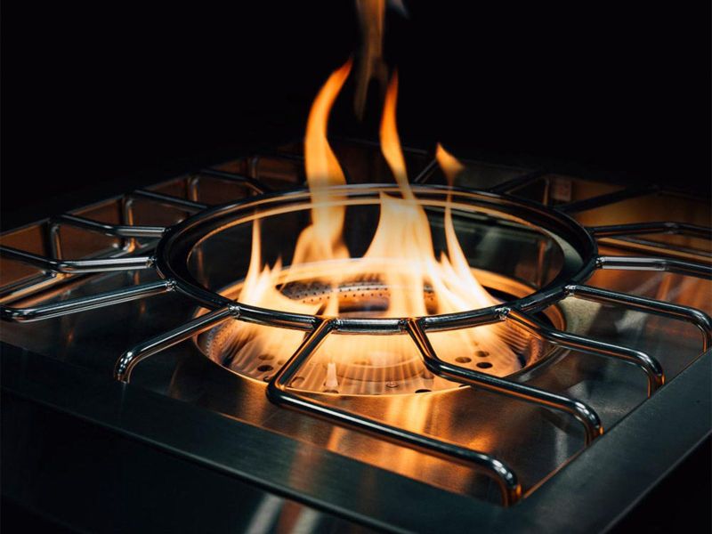 The sleek design of the American Made Grills Muscle Grill Power Burner, ideal for any outdoor kitchen setup.