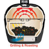 Cutaway diagram of grilling and roasting airflow inside the Primo Oval X-Large ceramic charcoal grill head, PGCXLH