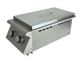 RCS Premier 'L' Series Double Side Burner featuring heavy-duty stainless steel cooking grates.