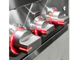 Illuminated control knobs with red LED indicator lights on a Summerset Sizzler Pro built-in gas grill