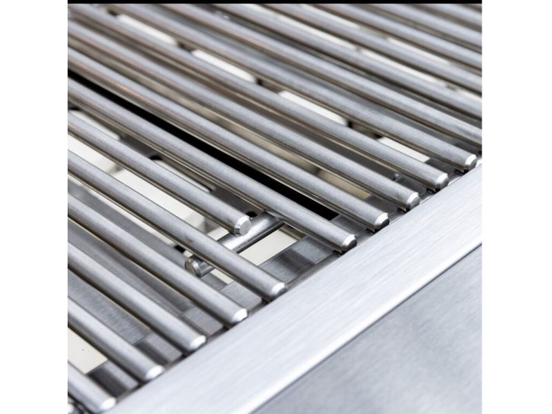 Close-up of a Summerset Sizzler Pro grill's stainless steel rod cooking grates