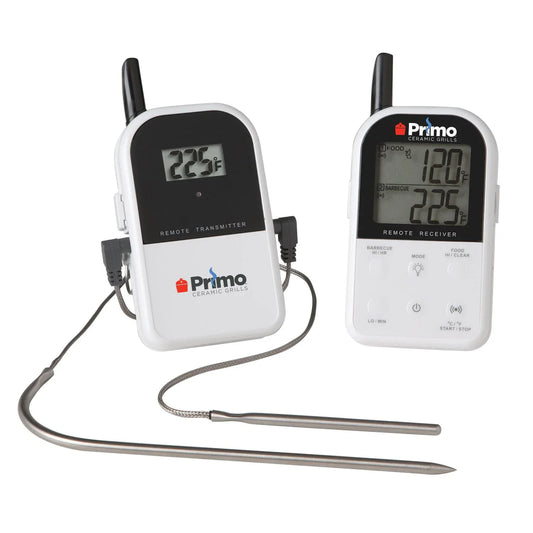 Primo remote wireless grill thermometer for monitoring meat and grill temperature from a distance
