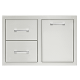 TrueFlame 33-inch stainless steel access door and double drawer combo for outdoor kitchen island
