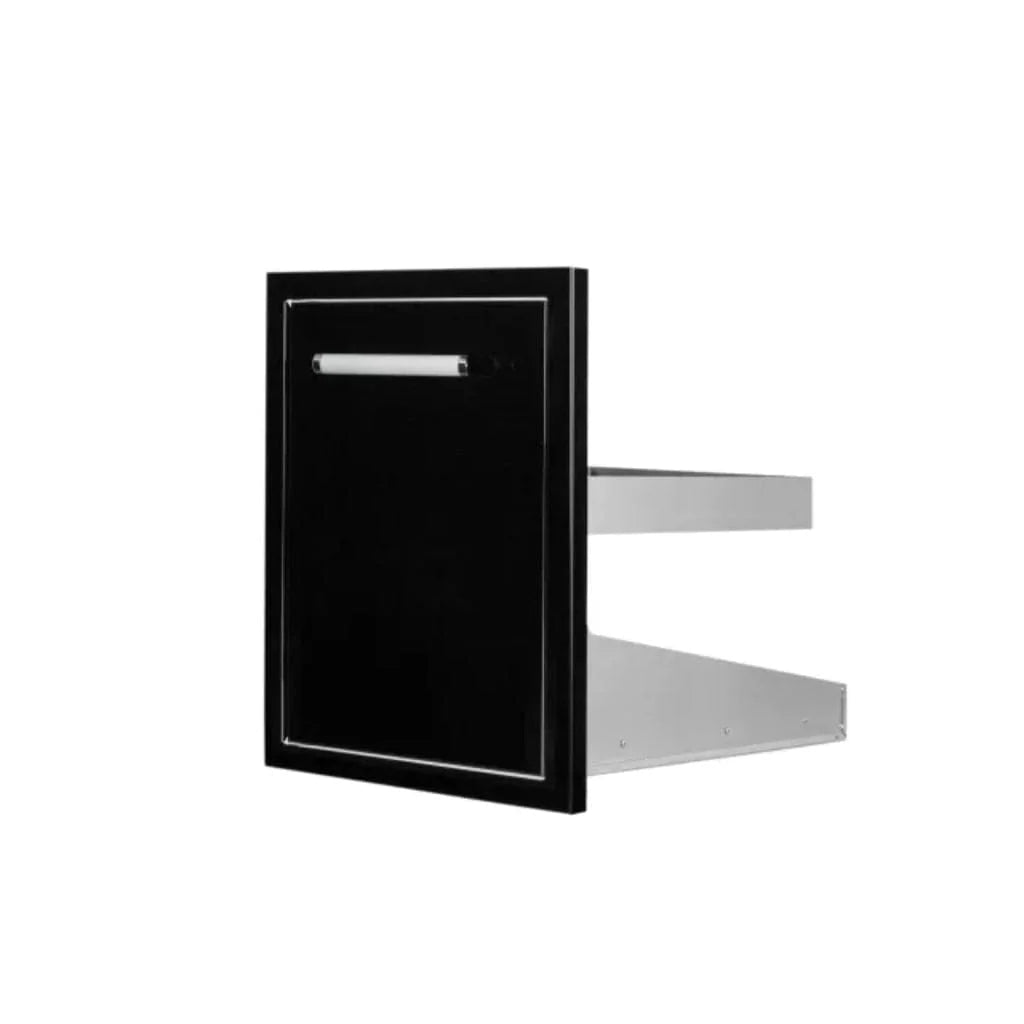 Bonfire Black Trash Can 16.5" x 22" Black Series showcasing the sleek design and durable stainless steel construction.