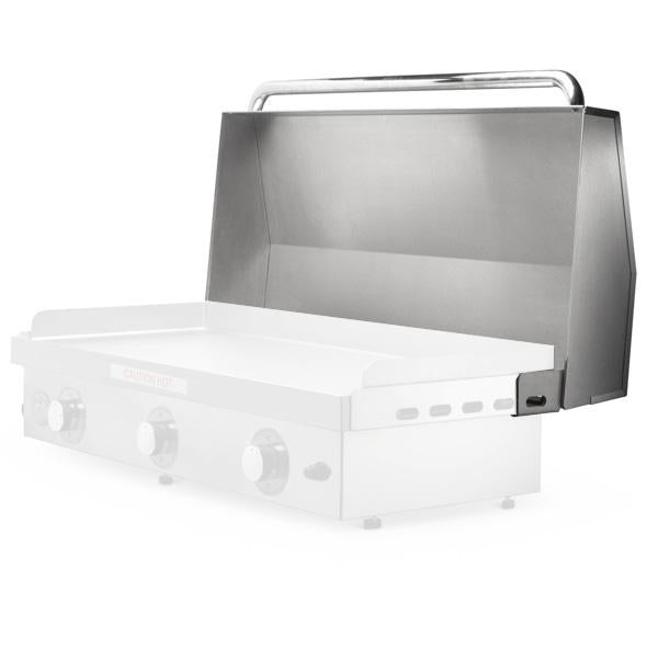 Close-up view of the Le Griddle Big Texan Built-In Griddle 41” with a durable stainless steel cooking surface and unique patented griddle plate.