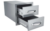 Sunstone Classic Series Flush Style 14” Drawer - High-quality stainless steel construction for outdoor kitchens.