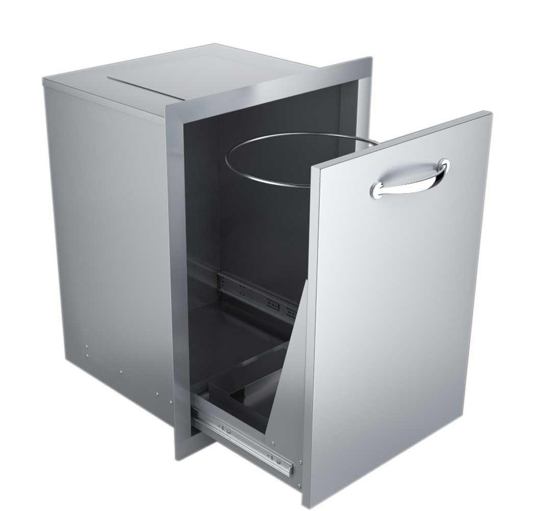 Sunstone Classic Series Flush Style Trash Drawer pull-out feature for easy access and convenience.