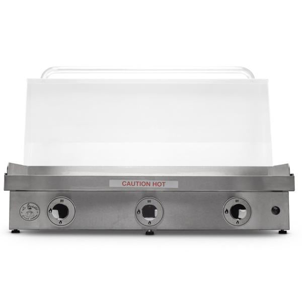 Durable 3 burner setup of Le Griddle Big Texan Built-In Griddle 41” with even heat distribution.