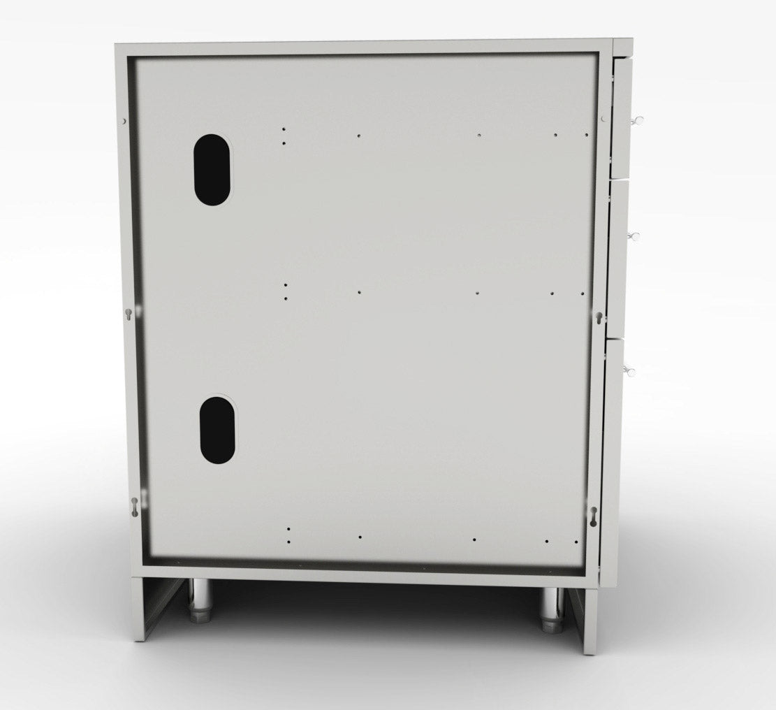 Sunstone 18" Left or Right Swing Door Cabinet with adjustable shelf, featuring stainless steel construction for outdoor kitchen.