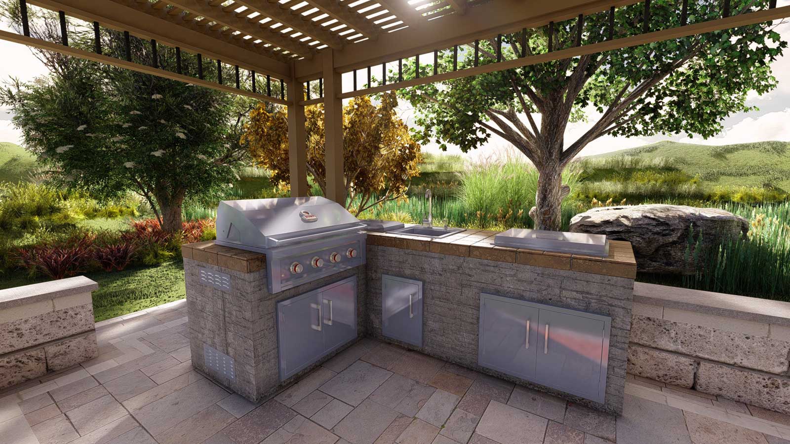 Sunstone Signature Series 30" Double Access Door with vents, made of 304 stainless steel, ideal for outdoor kitchens.