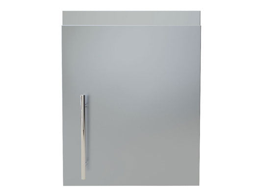 Sunstone 18" Upper Wall Left Swing Door Cabinet showcasing spacious overhead storage with a sleek stainless steel design, perfect for kitchens or outdoor grilling areas.