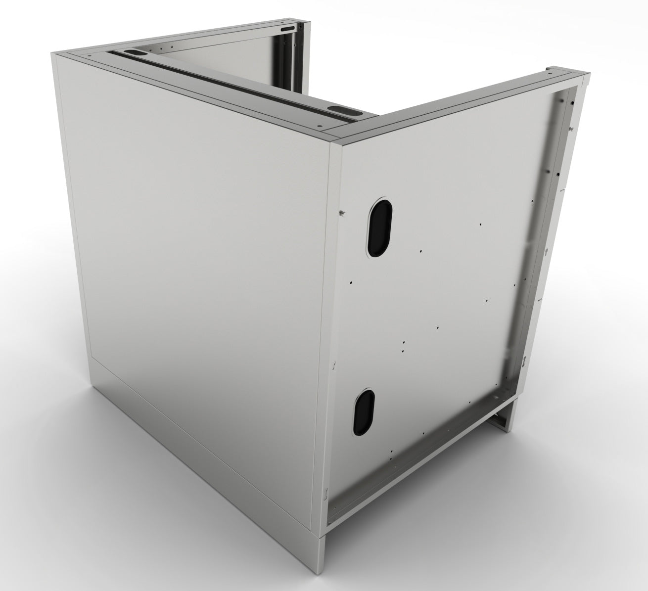 Sunstone Grill Gas Base Cabinet with 304 stainless steel structure and spacious storage drawers for propane tank and BBQ utensils.