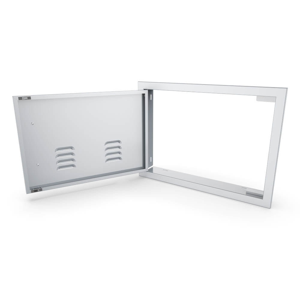 The interior view of Sunstone Signature Series Horizontal Vented Single Doors with secure magnet closure.