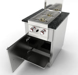 Inside view of the Sunstone 20" Appliance Cabinet with spacious storage for trash bins or propane tanks.