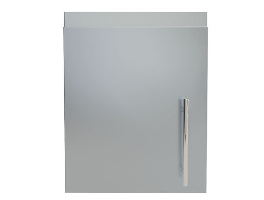 Sunstone 18 inch Upper Wall Left Swing Door Cabinet showcasing a durable 304 stainless steel design, perfect for overhead storage above sinks or ice chests in outdoor kitchens.