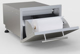 Sunstone 13" Tilt-out Paper Towel Holder from the Designer Series, showcasing the stylish cutlery drawer and sturdy cutting board combo.
