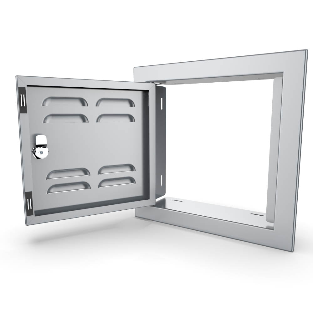The Sunstone Signature Series 12” Single Door and Vented Door with locking latch option for enhanced security.