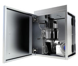 Installation example of the Sunstone 18" Upper Wall Left Swing Door Cabinet demonstrating easy wall support setup.
