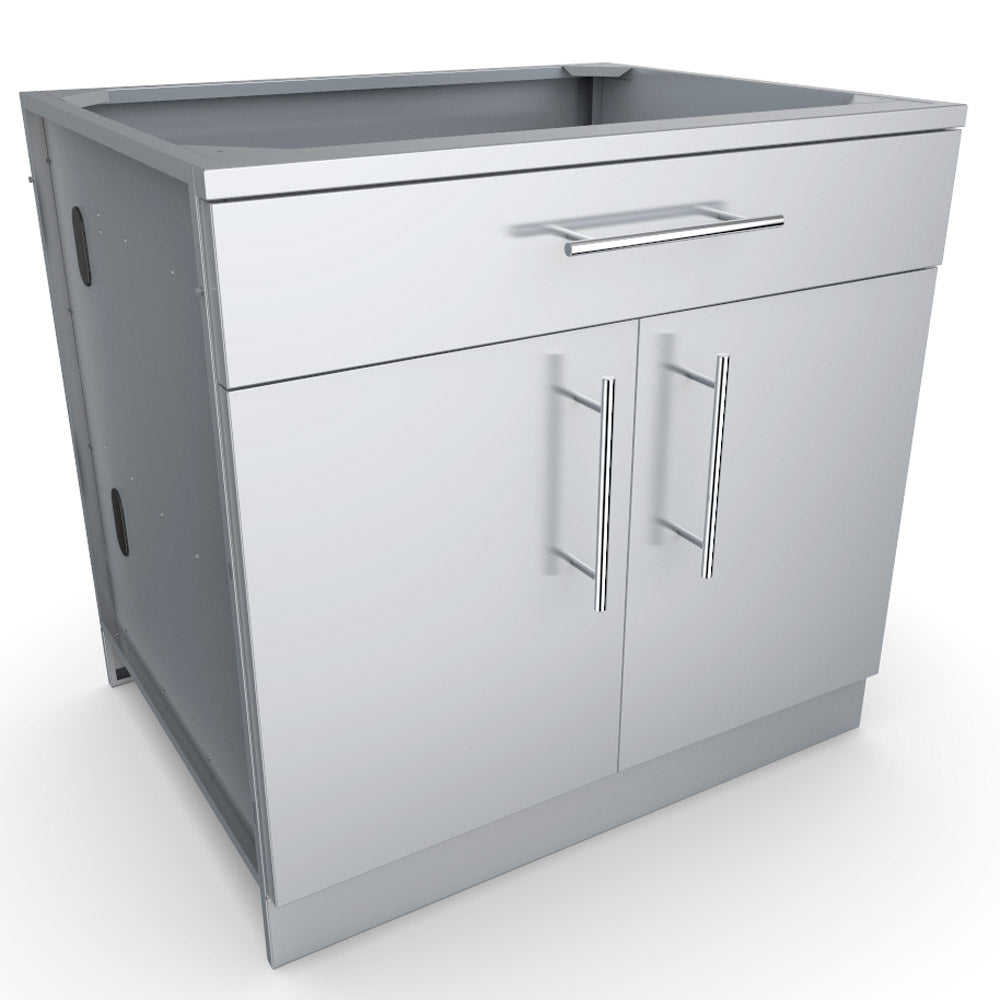 Sunstone 24", 30”, or 36” Double Door Base Cabinet featuring an easy Pin-Lock installation system for quick assembly.
