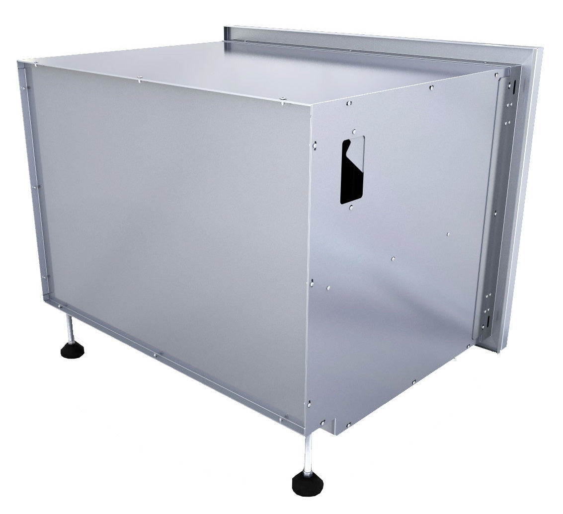 Functional Sunstone Designer Series 30" pantry showcasing a removable utility access panel and elegant design for outdoor kitchens.