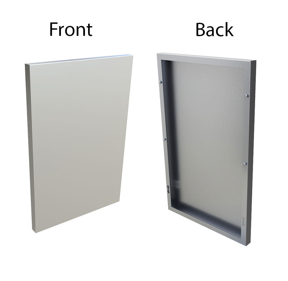 Close-up view of Sunstone 21" Height Upper Wall Cabinet End Panel highlighting the pin-lock installation feature.