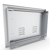 Sunstone Signature Series Horizontal Vented Single Doors with angled handles, ideal for outdoor kitchen use.