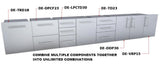 Back view of Sunstone Designer Series 30" Double Door Dry Storage Pantry highlighting utility access port for electronics integration in outdoor kitchens.