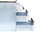 Detail of the soft-closing drawer tracks on Sunstone Signature Series 17" Beveled Frame Paper Towel Drawer Combo.