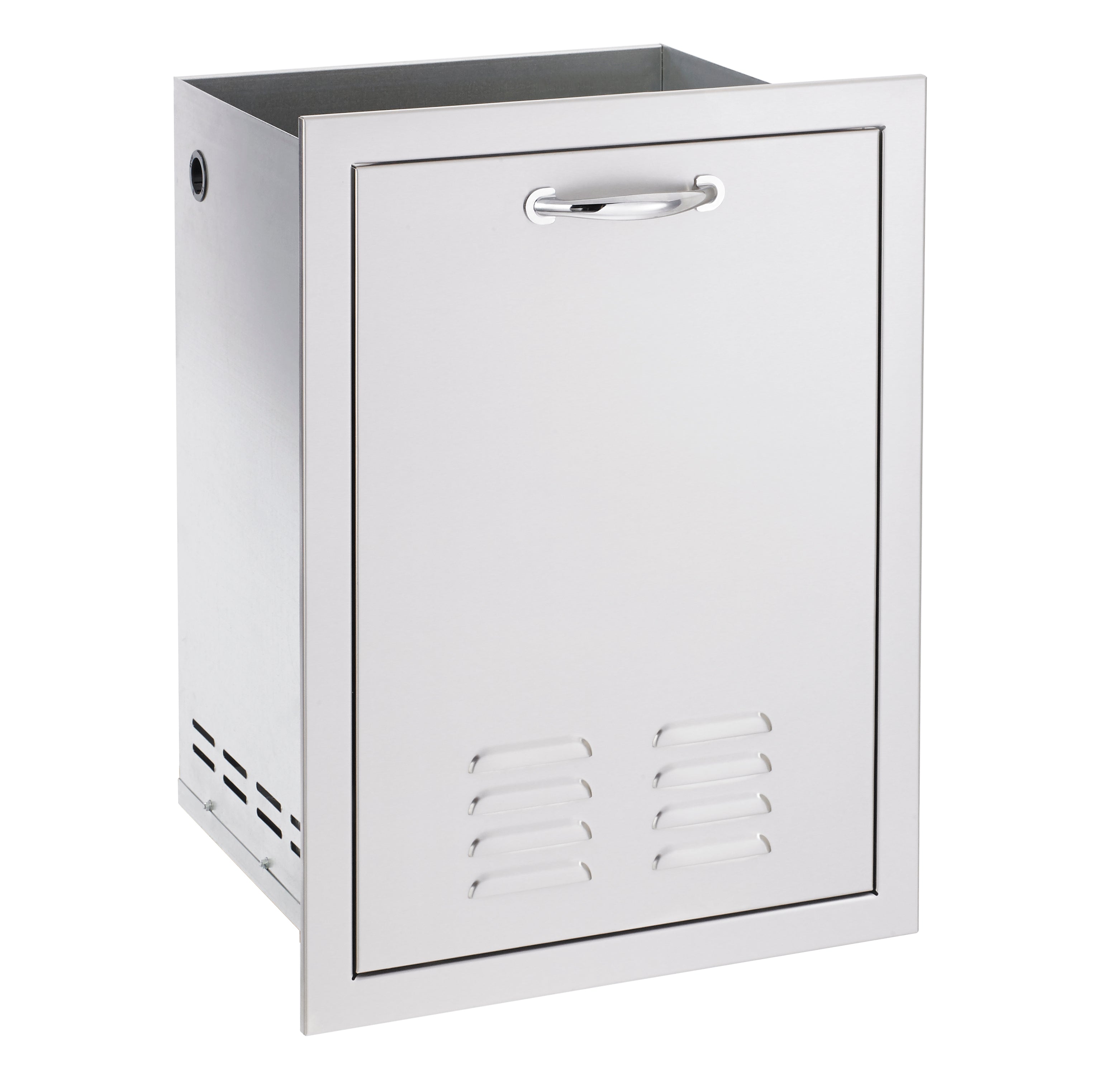 Summerset 20" North American Stainless Steel Vented Liquid Propane Tank or Trash Drawer showcasing its sleek design and durable #304 stainless steel material.