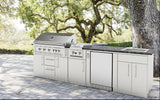 Interior of Sunstone Double Door Base Cabinet highlighting the spacious storage and practical design for outdoor kitchens.