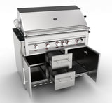 Full view of the Sunstone Grill Gas Base Cabinet ready for installation, highlighting its sleek design and durable materials.