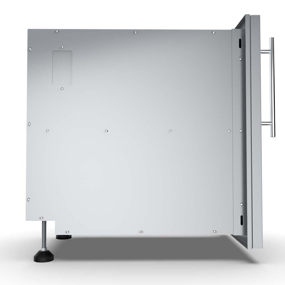 Adjustable self-leveling legs of the Sunstone Designer Series Dry Storage Pantry for easy installation.