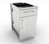 Close-up view of the sleek stainless steel finish of Sunstone 18" Left or Right Swing Door Cabinet.