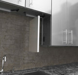Sunstone 21" Height Upper Wall Cabinet End Panel showcasing its brushed stainless steel finish and sturdy construction.