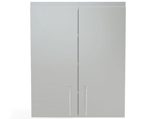 Close-up of the Sunstone 24", 30", & 36" Full Height Double Door Cabinet's stainless steel finish.