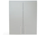 Close-up of the Sunstone 24", 30", & 36" Full Height Double Door Cabinet's stainless steel finish.