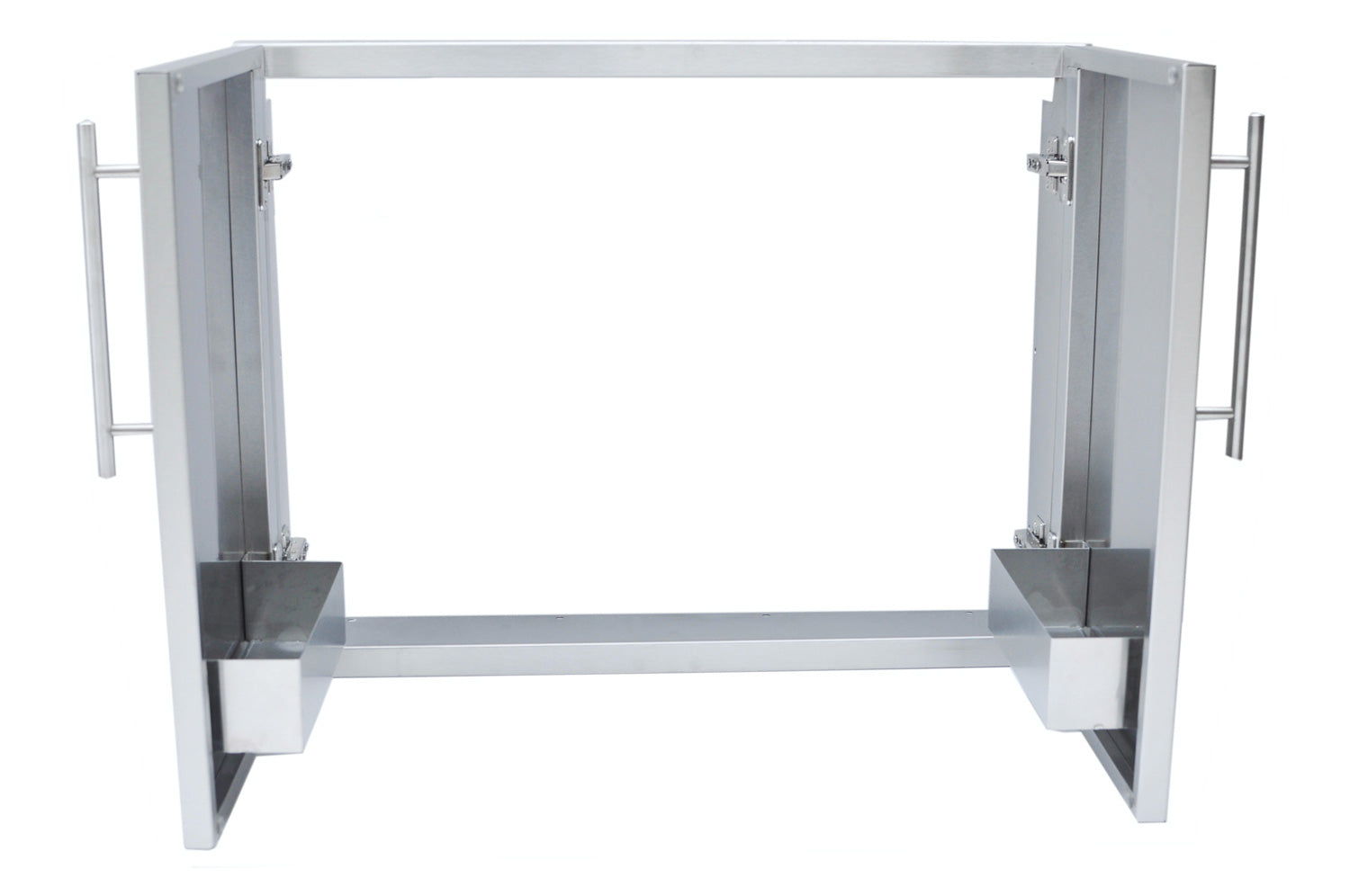 Sunstone Designer Series 30 inch Multi-Configurable Double Door with Door Shelves featuring sturdy stainless steel construction and adjustable shelves for BBQ tools.