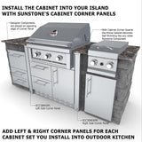 Stylish and functional 34 Inch Sunstone Grill Gas Base Cabinet, featuring 304 Stainless Steel construction and ample storage.