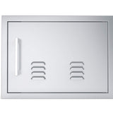 Close-up view of Sunstone Signature Series Horizontal Vented Single Doors with a brushed stainless steel finish.