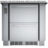 Sunstone Appliance Cabinet 30" - Perfect for accommodating 21" wide fridges, this cabinet combines style and functionality with solid stainless steel.