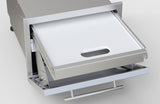 Sunstone Designer Series - 13" Tilt-out Paper Towel, Cutlery Drawer & Cutting Board Combo with a focus on the concealed cutlery drawer and adjustable legs for versatile installation.